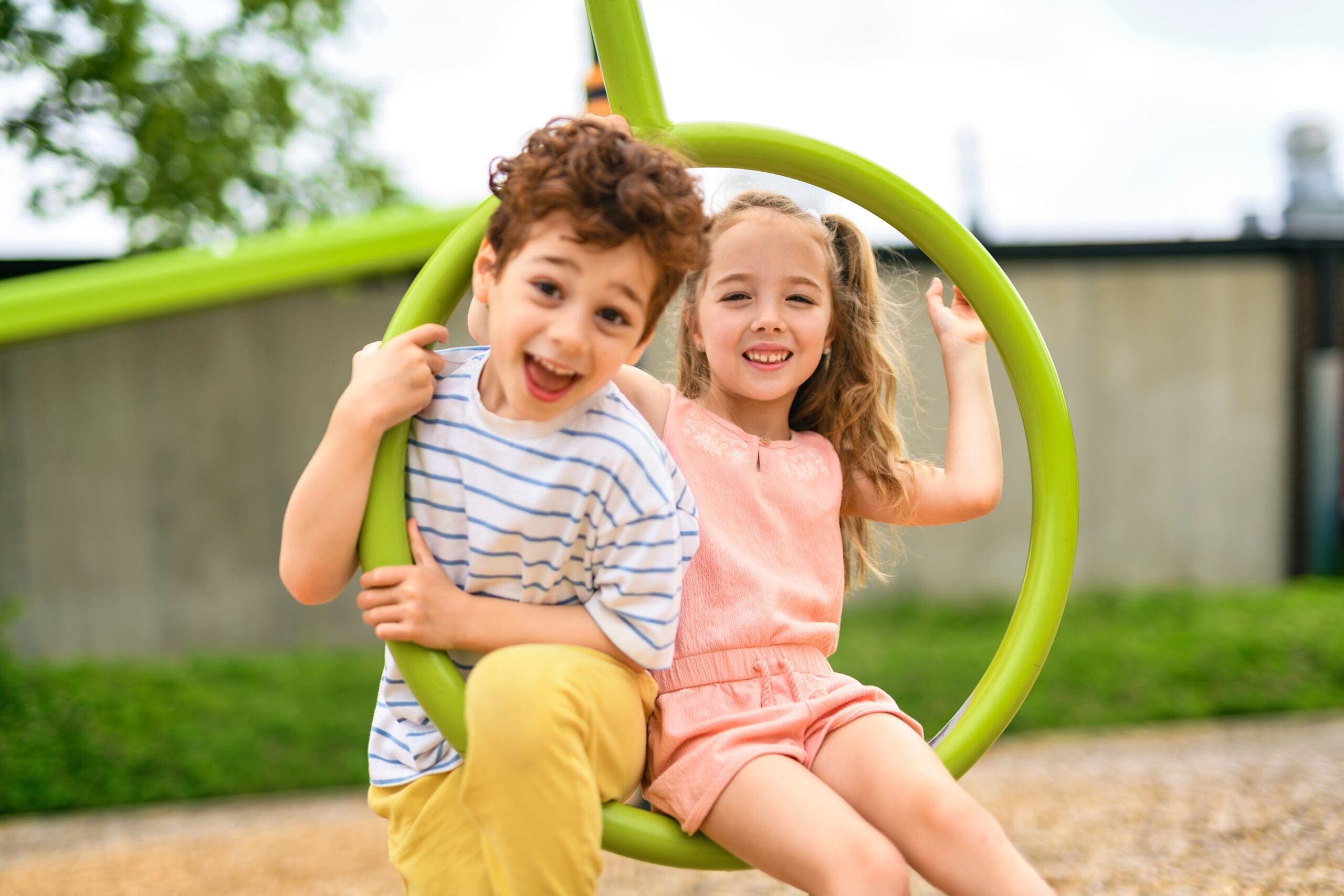 A,Happy,Kids,On,Playground,In,Summer,Season